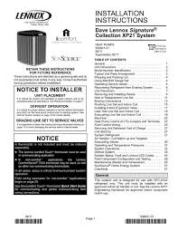 The lennox icomfort m30 is a step up from other thermostats on the market. Xp21 Heat Pump Installation Manual Lennox