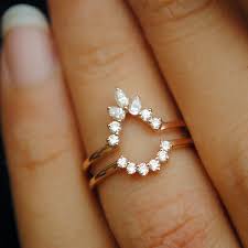 Pear Diamond Ring Guard Engagement Ring Enhancer 14k Gold Etsy Wedding Ring Bands Pear Diamond Rings Engagement Ring Enhancers