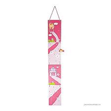 pink princess castle design wooden growth height chart for