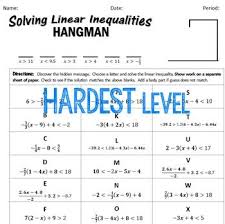 Inequalities Hangman Solve Multi Step Inequalities Hangman Style Multi Step Inequalities Solving Inequalities Solving Equations