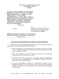 How to file a motion. Motion For Extension Of Time Certiorari Judiciaries