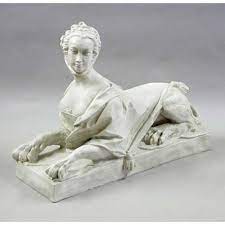Victorian Woman Sphinx 30in Fiberglass Outdoor Statue Outdoor Statues Statue Sphinx