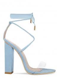 Tifany Light Blue Suede Clear Lace Up Block Heels Light Blue Heels Blue High Heels Light Blue High Heels
