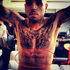 Rebelle fleur and stars tattoos on rihanna neck. Chris Brown S 26 Tattoos Their Meanings Body Art Guru