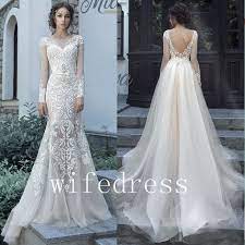 La sirena bridal whatsapp 00905323408382. Detachable Train Lace Mermaid Wedding Dresses Long Sleeve Open Back Bridal Gowns C Convertible Wedding Dresses Wedding Dresses Detachable Train Wedding Dress