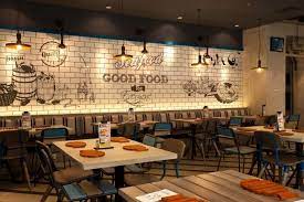 Food Court This Unique Food Court Restaurant Concept Does A Great Job Of Communicating Freshness And Q Restaurant Interior Cafe Interior Cafe Interior Design