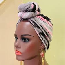 Pre Tied Head Wrap Turban, Rose Gold Hair Wrap One Size