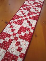 Quilted Table Runner Red And White By Patchworkmountain Com Table Runner Diy Quilted Table Runners Quilted Table Runners Patterns