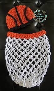 Made To Order Crochet Newborn Baby Basketball Photo Prop Set Basketball Hat Basketball Hoop Basketball Net Cocoon Newborn Sports Outfit Set Newborn Crochet Newborn Crochet Patterns Crochet Baby