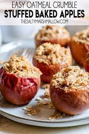 Oatmeal Crumble Baked Apples The Salty Marshmallow Baked Apple Recipes Baked Apples Baking