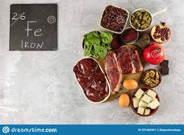 Foods High In Iron Including Eggs Nuts Spinach Beans Tofu Liver Beef Beetroot Mussels And Dark Chocolate Stock Image Image Of Beans Concept 231663531