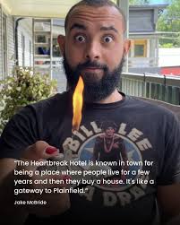 On July 10, devastating flooding hit Plainfield. Four buildings, four cars  and eight bridges washed down the Great Brook. An apartment building next  to the river, which everyone called the Heartbreak Hotel,