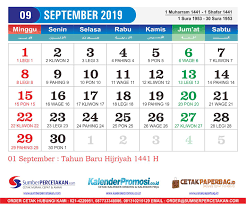 Nije bila prijestupna godina, imala je 365 dana. Kalender September 2019 Pdf Jpg Png Hari Libur Kurnio Desain