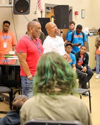 Dexter Redding and Mark Lockett speaking to the kids this morning about  their time in their hit group The Reddings #OMC2024