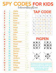 The only difference between these and the spy codes is that the above examples are standardized so that everybody knows them. 7 Secret Spy Codes And Ciphers For Kids With Free Printable List Coding For Kids Escape Room For Kids Escape Room Diy