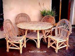 Tahoe Playa Patio Dining 5 Piece Set Handcrafted Pool And Patio Furniture Fancywillow Com Free Sh Willow Furniture Twig Furniture Southwestern Furniture