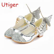 Child Girls Princess Shoes Sandals Kids Glitter Butterfly Shoes Low Heel Baby Children Wedding Shoe Girls Butterfly Shoes Princess Shoes Wedding Shoes Low Heel