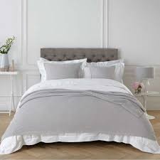 Oslo Light Grey Collection King Size Bedding Sets Sophisticated Bedroom Grey And White Cushions