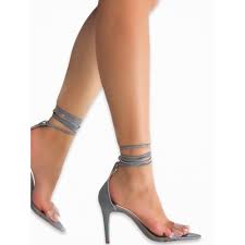 Sandalia Bico Folha Fino Salto Vinil Festa Casamento Chic So Pretty Shoes