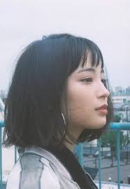Pretty curly black bob with side bangs. Black Short Hair And Girl Image 6041508 On Favim Com