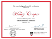 Haley Cooper, MBA on LinkedIn: #leansixsigma #certification ...