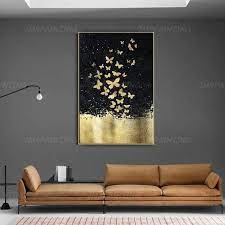 Gold Leaf And Silver Leaf Set Of 2 Wall Art Abstract Butterfly Etsy Wall Art Pictures Painting Frames Gold Leaf Art