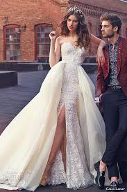 Wedding dress separates bridal bodice off shoulder lace bead tapework corset top. Galia Lahav Spring 2016 Bridal Dresses Sheer Strap Jeweled Bodice Tulle Skirt Blush Mermaid Wedding Dress Jewel Side View Deer Pearl Flowers