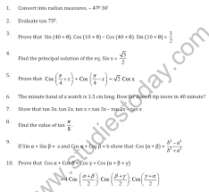 More lessons for trigonometry math worksheets. Cbse Class 11 Trigonometric Functions Worksheet A