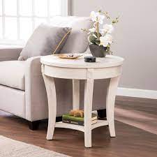 There was a problem adding this item to the cart. Lirreo Traditional Round End Table Whitewash Walmart Com Walmart Com