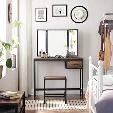 Maybe you would like to learn more about one of these? Vasagle Vanity Table Set Makeup Table With Stool Tri Fold Mirror 1 Drawer Industrial Rustic Brown And Black Urvt01bx Pricepulse
