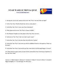 It has a lot in com. Star Wars Ii Trivia Quiz Trivia Champ
