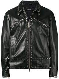 Dsquared2 Dsquared2 Studded Leather Jacket Black Dsquared2 Cloth Studded Leather Jacket Leather Jacket Black Leather Jacket
