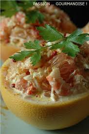 Pamplemousse Crabe Crevettes Coriandre Curry Baies Roses Recette Crabe Recettes De Cuisine Entree Crevette