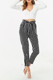 Black And White Striped Pants Forever 21 Women S Basics Shop Tees Camis Jeans More Forever 21 In 2020 Stripe Pants Outfit Fashion Stripe Outfits
