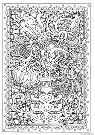 Complex flower coloring with patterns. Adult Flower Difficult Coloring Pages Printable