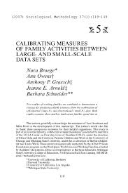 PDF) Calibrating Measures of Family Activities between Large‐ and  Small-Scale Data Sets (2007)