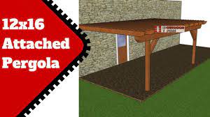 12 16 Attached Pergola Plans Pdf Download Myoutdoorplans