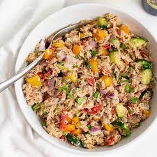 Pour the dressing over the tuna salad. Healthy Mediterranean Tuna Salad No Mayo Bites Of Wellness