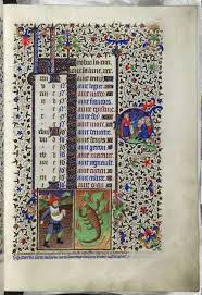 Calendar Page For October From The Bedford Hours France Paris C 1410 1430 Calendar Pages Medieval Manuscript Book Of Hours