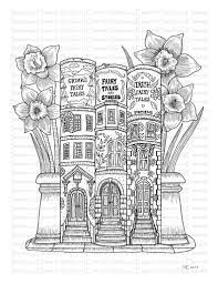 Faerie Houses Ii Set 4 Pdf Printable Coloring Pages 16 20 Etsy Coloring Pages Cute Coloring Pages Zootopia Coloring Pages
