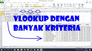 Cara Menggunakan Rumus Vlookup Dengan Banyak Kriteria Youtube