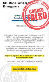 Check spelling or type a new query. Sii Alerta Por Correo Electronico Falso Asociado Al Bono Para La Clase Media