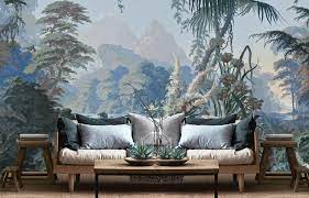 Papier peint jasmin vert de gris de le grand siècle en vente sur etoffe.com. Papiers Peints Le Grand Siecle La Fibre Du Patrimoine Ideat