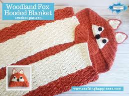 Cosy fox winter hood will brighten your day and of those around you! 2in1 Woodland Fox Hooded Blanket Crochet Pattern Crafting Happiness