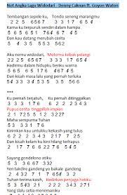 Not Angka Lagu WIdodari - Denny Caknan ft. Guyon Waton | Dunia Lirik Not Lagu