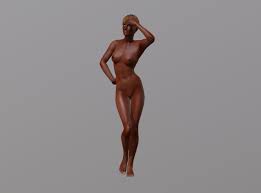 Nackte afrikanische Frau manipulierte 3D-Spielfigur 3D-Modell $8 - .blend  .c4d .fbx .obj - Free3D