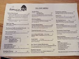 Food Menu Picture Of Domain And Ayr Cafe Auckland Central Tripadvisor