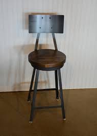 What could be more comfortable than a wood and metal. The Industrial Bar Stool With Back Round Lush Woodcraft