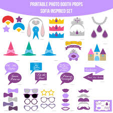 Birthday Photo Booth Props Printable Instant Download Sofia The First Inspired Printable Photo Booth Prop Set Amanda Keyt Printable Designs Photobooth Props Printable Sofia The First Photo Booth Props