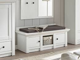 Tolle sitzbank flur modern doma in 2019 garderobe mit sitzbank. Westerland Sitzbank 124cm Pinie Weiss Flur Sitzkissen Bank Landhaus 574041 Ebay